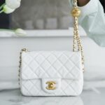 Chanel Chanel Black & White Hardware Italy Imported Lambskin Mini Classic Handbag