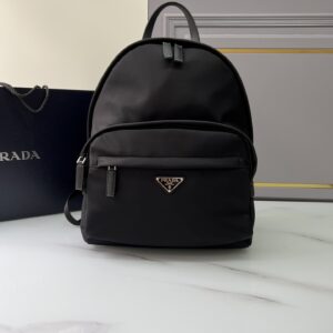 PRADA 2V066 Saffiano Leather & Imported Nylon Fabric Backpack