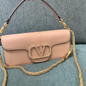 valentino cinnamon pink loc leather handbag