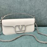 valentino white loc leather handbag