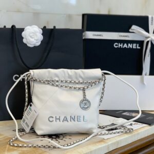 Chanel AS3980 Mini Shiny Calfskin & Silver-Tone Metal Chanel 22 Mini Handbag