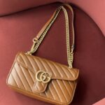 gucci 443497 caramel gg marmont small shoulder bag